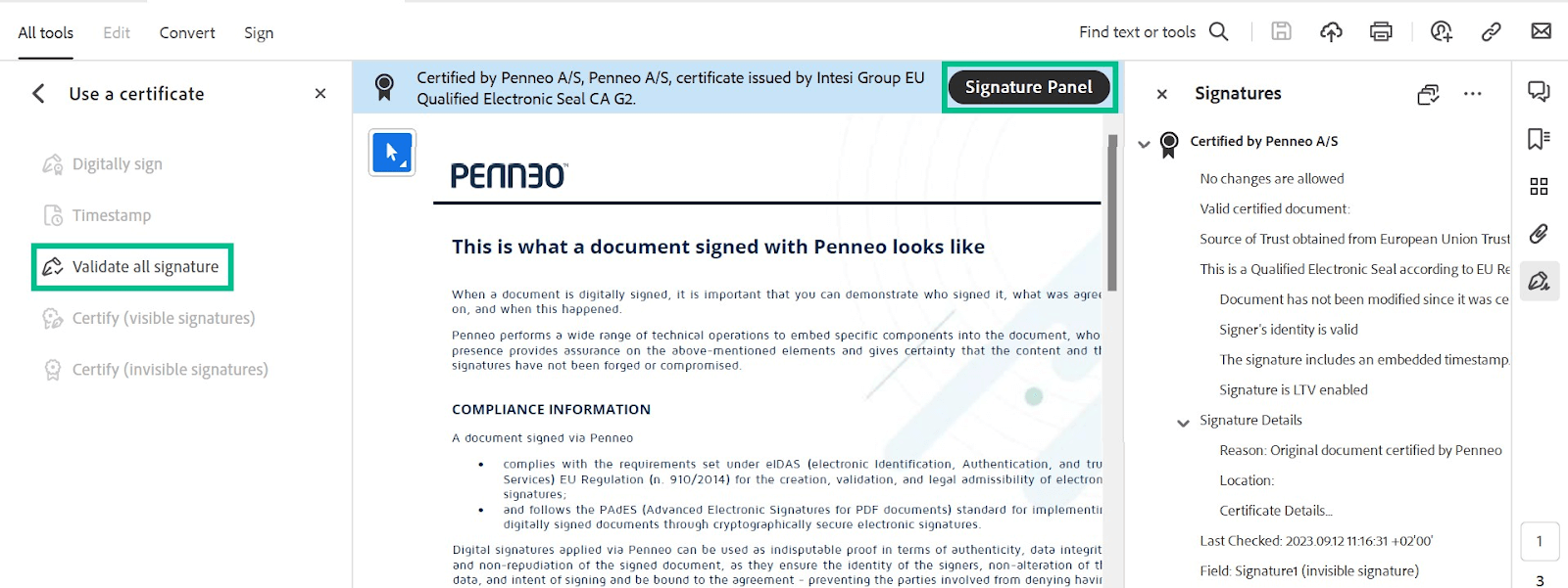 Verifying digital signatures - Penneo