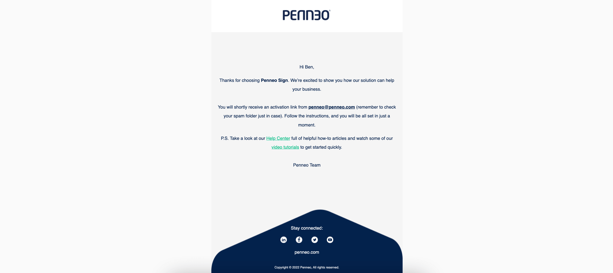 Welcome to Penneo email
